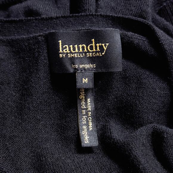 Laundry by Shelli Segal Long Black Cardigan Dress Size M Dark Academia - Picture 10 of 10
